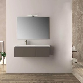 Mobile da bagno grigio talpa 100 cm opaco Mono Slide