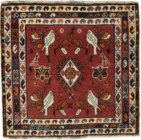 Shiraz Tappeto persiano 60x60 Rosso (Iran) Annodato A Mano