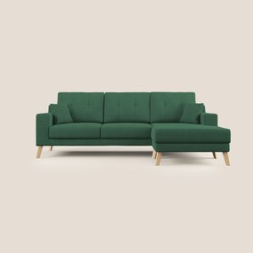 Danish divano angolare REVERSIBILE in tessuto morbido impermeabile T02 verde X