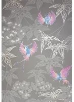 Osborne & Little Carta da parati Grove Garden - Chocolate/ Lilac-blue
