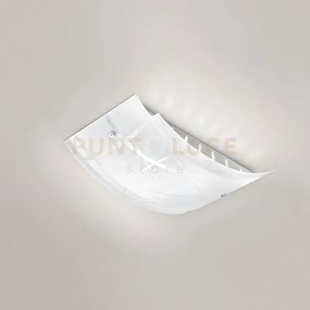 Nereide p/m plafoniera in metallo cromo e vetro decorato bianco 2 l...