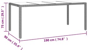 Set da Pranzo da Giardino 9 pz con Cuscini Beige in Polyrattan