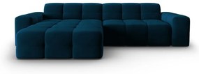 Divano angolare in velluto blu scuro (angolo sinistro) Kendal - Micadoni Home