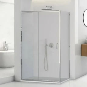 Box doccia angolare 80x130 cm scorrevole in cristallo temperato  Tay