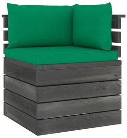 Set Divani da Giardino su Pallet 9 pz con Cuscini Massello Pino