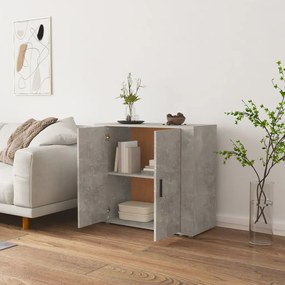 Credenza grigio cemento 80x33x70 cm in legno multistrato