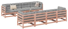 Set divani da giardino 9 pz in legno massello abete douglas