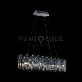 Arcadia lampada a sospensione ovale 8 luci, cromo, 8 lampadine x g9...