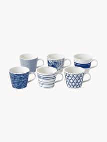 Set di 6 tazze in porcellana Pacific Blue