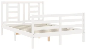 Giroletto con testiera bianco 120x200 cm in legno massello