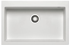 Lavello integrato 1 vasca in granito bianco PYRAMIS Voyager L 50 x L 76 cm