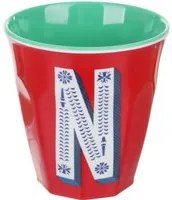 Bicchiere melammina rosso lettera N 280 ml Maiolika