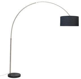 Lampada ad arco in acciaio paralume nero 50cm - XXL