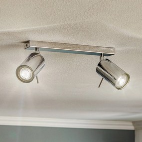 SOLLUX LIGHTING Faretto da soffitto Round, cromato, 2 luci