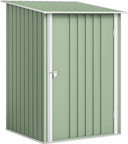 Casetta da Giardino Porta Attrezzi 100x104x160 cm con Porta in Acciaio Galvanizzato Verde Chiaro...