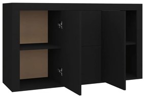 Credenza Nera 120x36x69 cm in Legno Multistrato