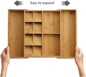 Portaposate regolabile di colore naturale in bambù 32 x 40 cm DrawerStore Bamboo – Joseph Joseph