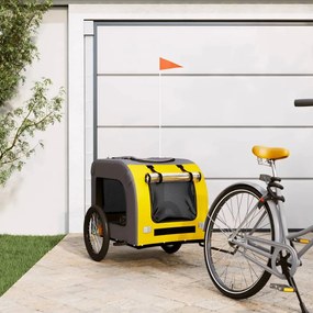 Rimorchio Da Bici Per Animali Giallo E Grigio Oxford E Ferro /