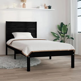 Giroletto İn Legno Massello Nero 75x190 Cm Small Single /