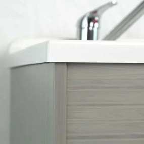 Mobile lavatoio 80 cm in PVC rovere kit di montaggio scarico incluso