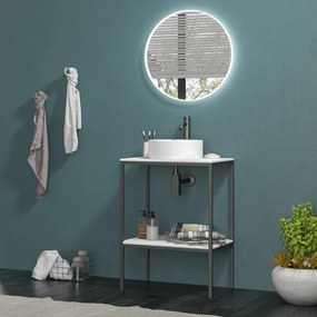 Mobile bagno metallico 60 cm con due ripiani NET-60 - KAMALU
