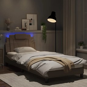 Giroletto con luci led cappuccino 90x200 cm in similpelle
