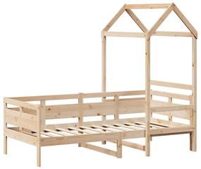 Dormeuse con tetto 90x190 cm in legno massello di pino