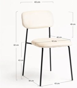 Sedie Vius Black Velluto - Beige