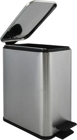 Cestino per la spazzatura color argento opaco in acciaio con pedale 5 l Erik – Spirella