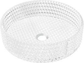 Mexen Aura lavabo da appoggio in vetro 39 x 39 cm, trasparente - 24013900