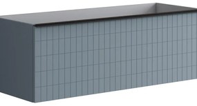 Mobile da bagno da fissare sotto lavabo L 120 x H 40 x P 45.5 cm indaco, 2 cassetti Pixel grid