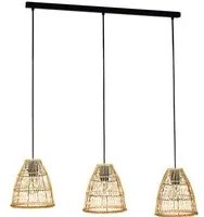 Lampadario Industrial Ayesgarth 3 Luci Acciaio Nero