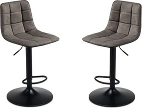 Sgabello girevole in ecopelle Antracite e struttura in metallo Arca 2 pezzi