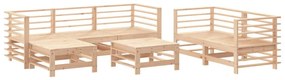 Set salotto da giardino 7 pz in legno massello di pino