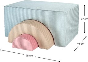 Gioco per psicomotricità color menta in velluto a coste 3 pz altezza totale 37 cm 75x49 cm Rainbow Montessori – Wigiwama