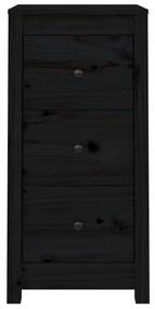 Credenza nera 40x35x80 cm in legno massello di pino