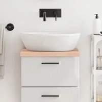 Piano Bagno 40x30x4 cm in Legno Massello Non Trattato 3155994