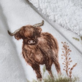 Coperta marrone e beige in micropile 130x170 cm Angus Highland Cow – Catherine Lansfield