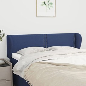 Testiera ad orecchio blu 147x23x78/88cm in tessuto
