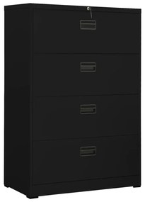 Armadio Classificatore Nero 90x46x164 Cm İn Acciaio /