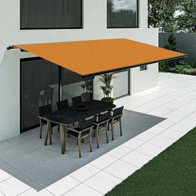 Tenda da sole arancione, modello Basic senza cassonetto, 2400 x 1500 mm, con manovella, configurazione individuale