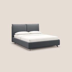 Nives letto imbottito contenitore sfoderabile in microfibra velluto impermeabile T09 grigio