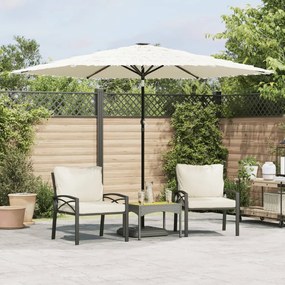 Ombrellone Giardino Con Palo İn Acciaio Bianco 288x288x225 Cm /
