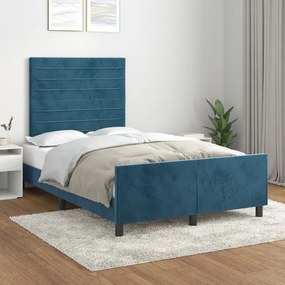 Giroletto Senza Materasso Blu Scuro 120x190 Cm Velluto /