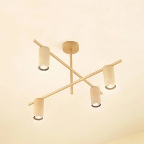 Plafoniera soffitto Marilou Lindby, dimmerabile, Crema / Ambra, Soggiorno / Sala da pranzo, Metallo, Moderno, Plafoniera