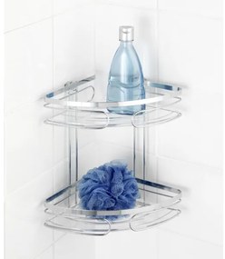 WENKO 20412100 - Mensola angolare PREMIUM in acciaio inossidabile 26,5x27,5 cm, finitura inox/argento
