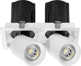 Faro LED da Incasso 2x30W Orientabile CCT Foro Ø210x110 Bridgelux LED Colore Bianco Variabile CCT
