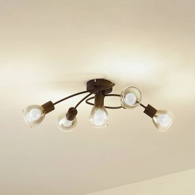 Plafoniera soffitto Pendura Lindby, dimmerabile, Alluminio / Grigio / Zincato, Soggiorno / Sala da pranzo, Vetro, Moderno, Plafoniera