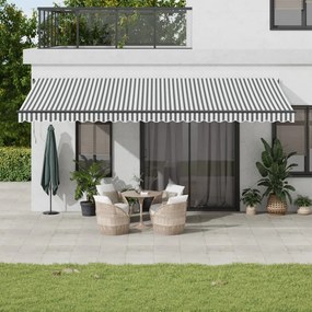 Tenda Retrattile Automatica Antracite E Bianco 600x300 Cm /