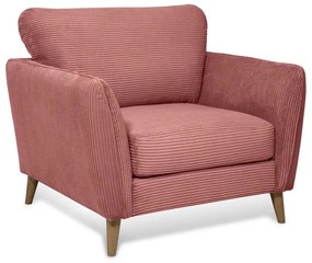 Poltrona in velluto a coste rosa Paris - Scandic